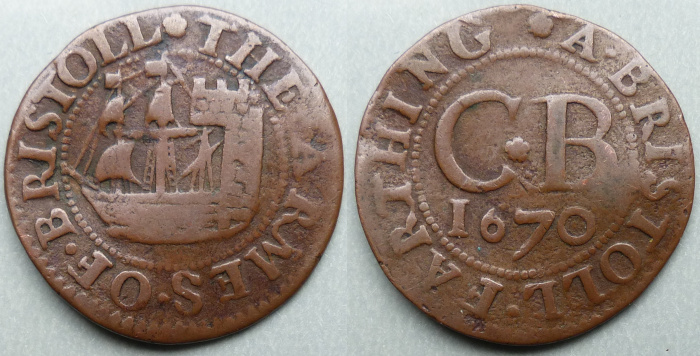 Bristol, city issue 1670 farthing N1587